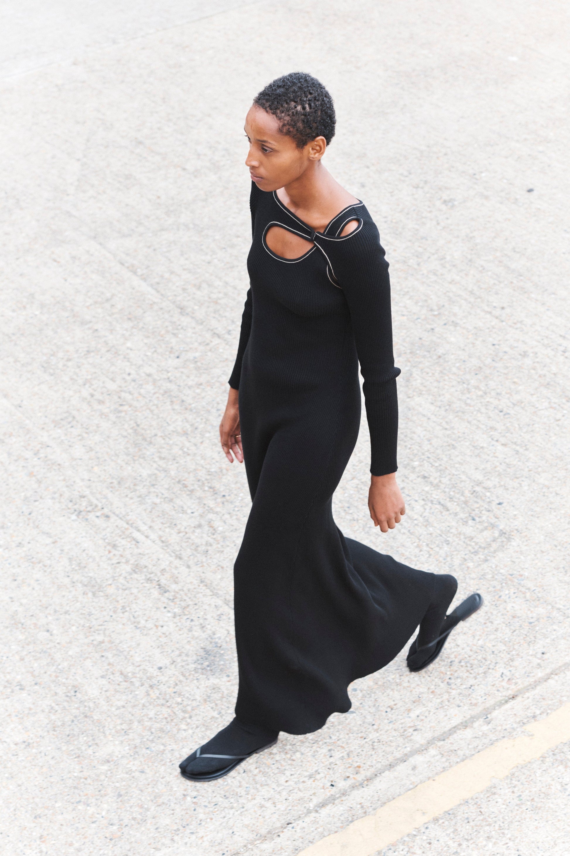 Score Knit Maxi Dress Black-René Scheibenbauer-APOC STORE