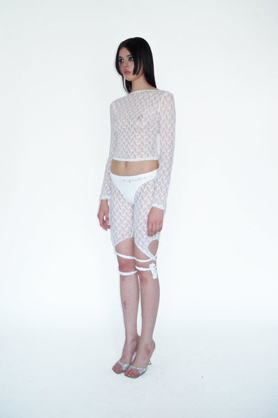 Bow lace tie up leggings-Clara Colette Miramon-APOC STORE