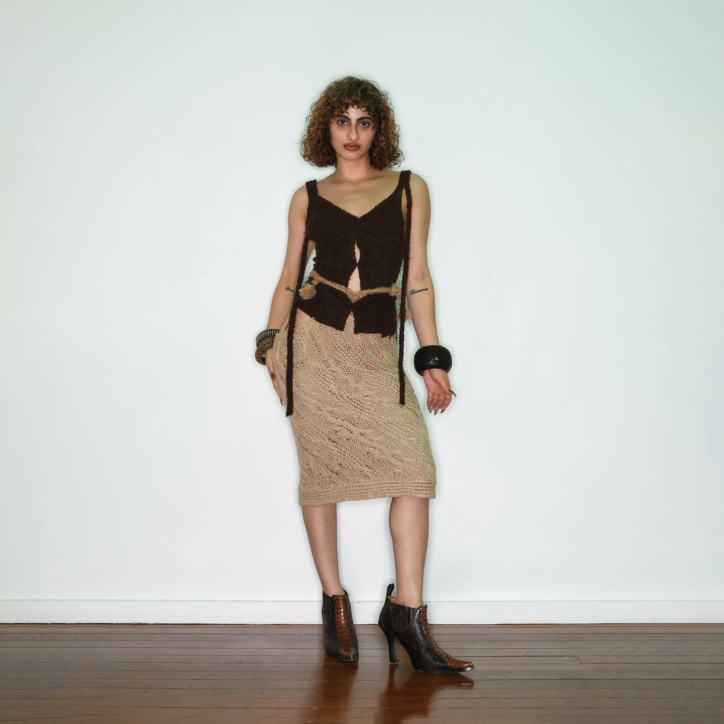 Wool Boucle Camisole-Jules Bramley-APOC STORE