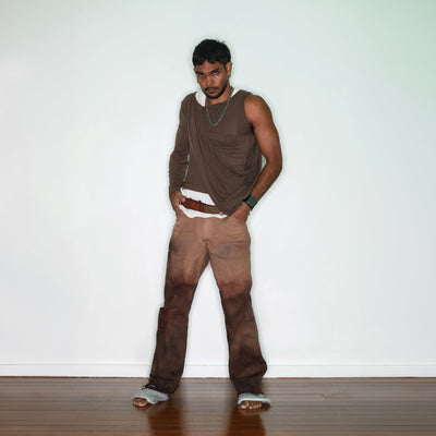 Panelled Dark Wash Pants-Jules Bramley-APOC STORE