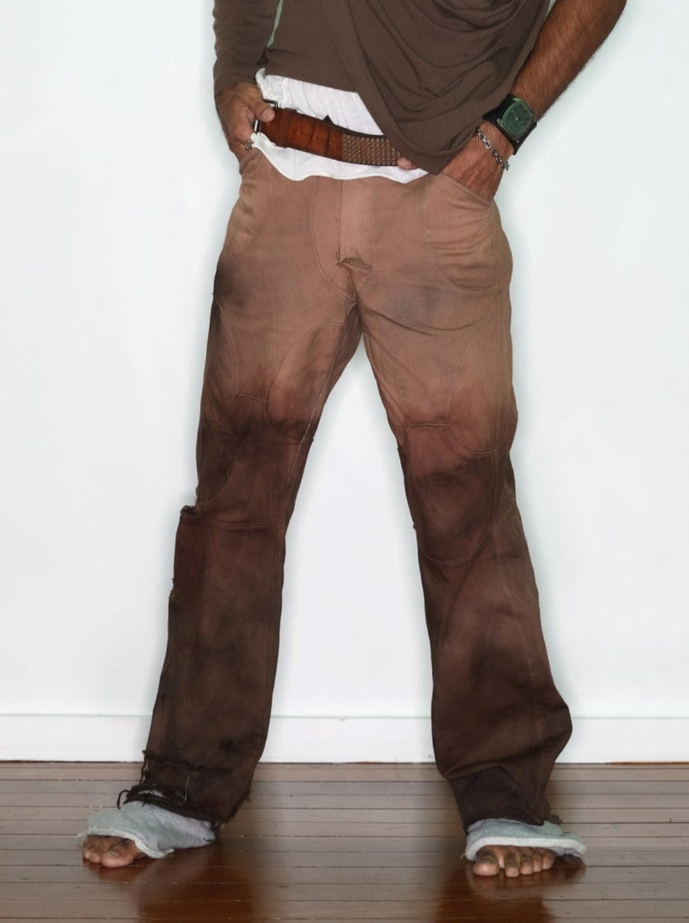 Panelled Dark Wash Pants-Jules Bramley-APOC STORE