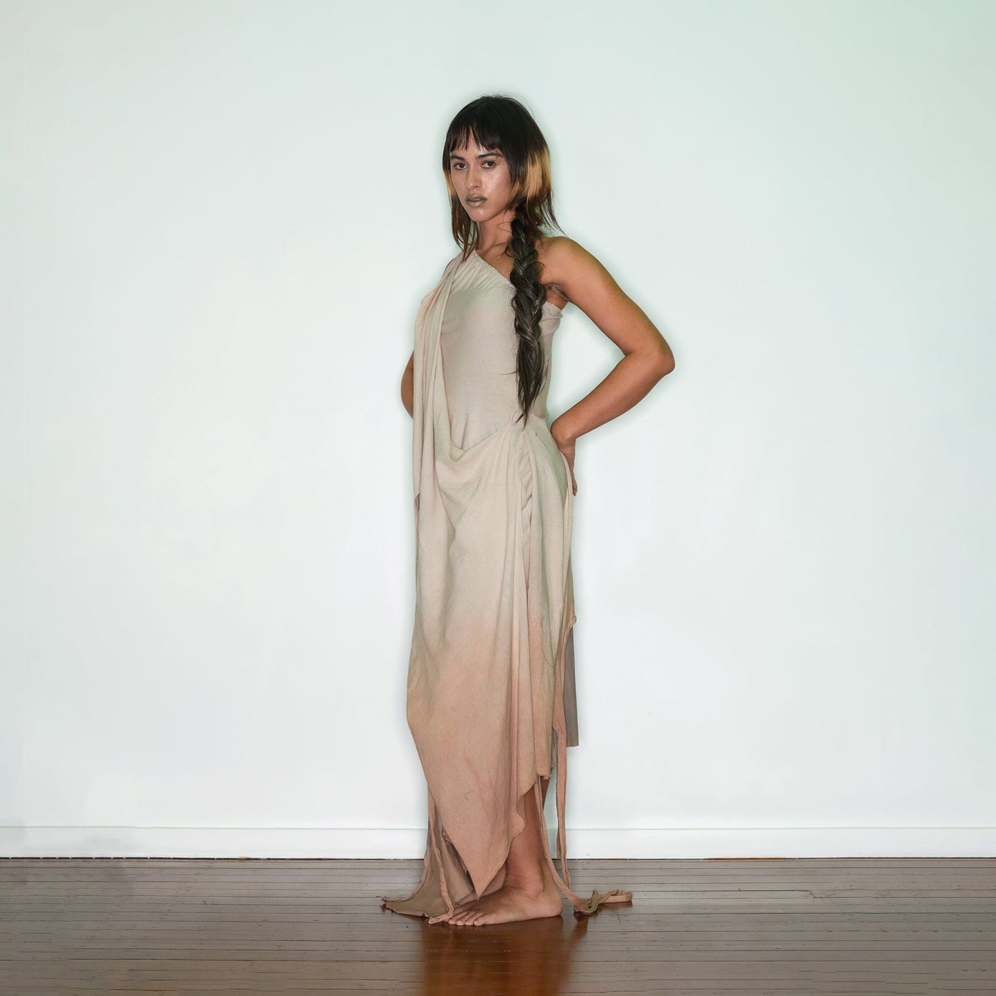 Draped Ribbed Skirt-Jules Bramley-APOC STORE