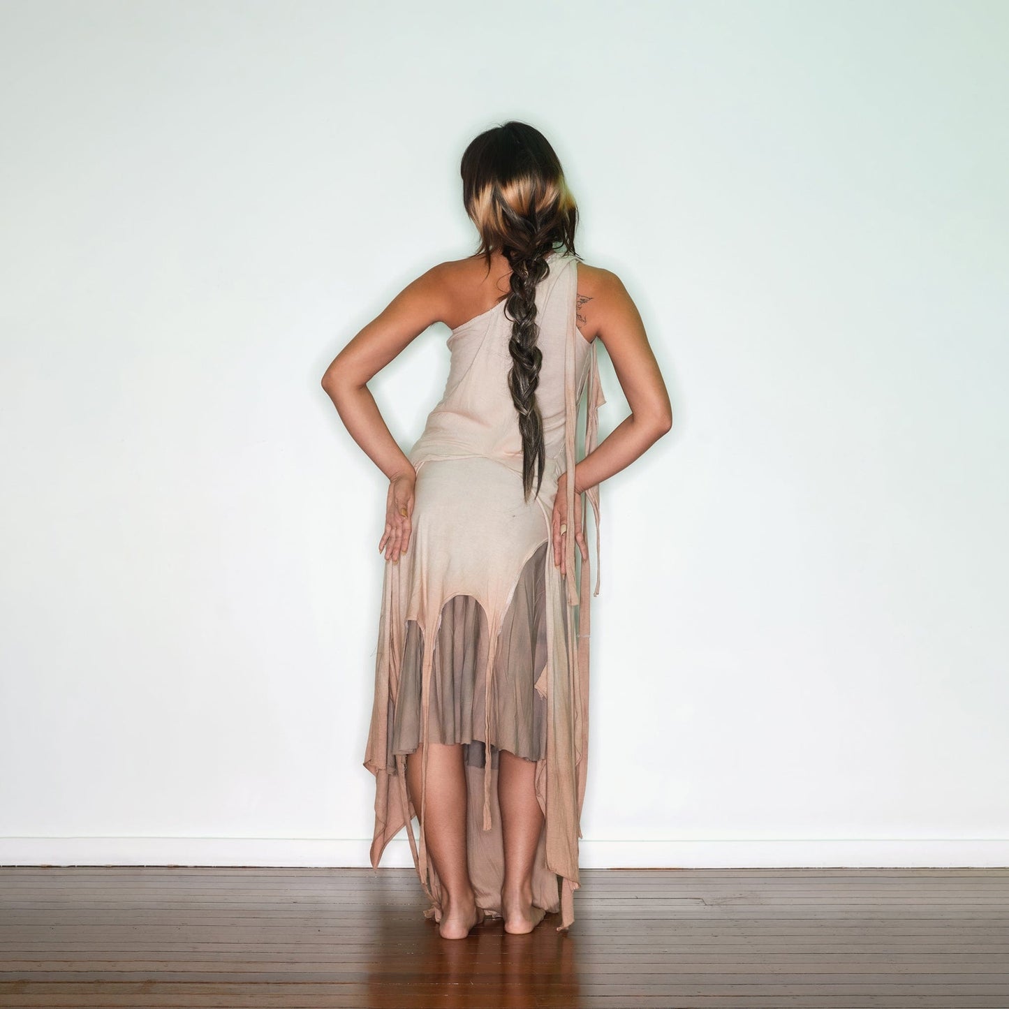 Asymmetrical Draped Dress-Jules Bramley-APOC STORE