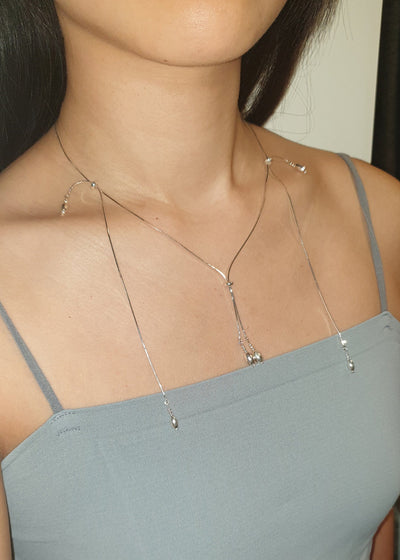 Silver tassel necklace 05-Jaekim-APOC STORE