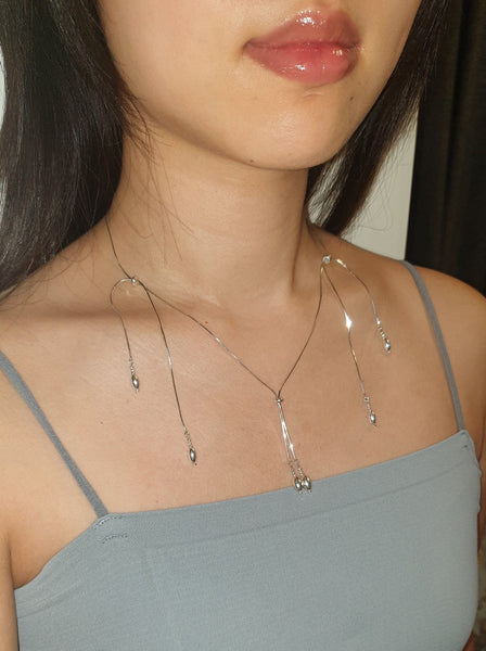 Silver tassel necklace 05 – APOC STORE