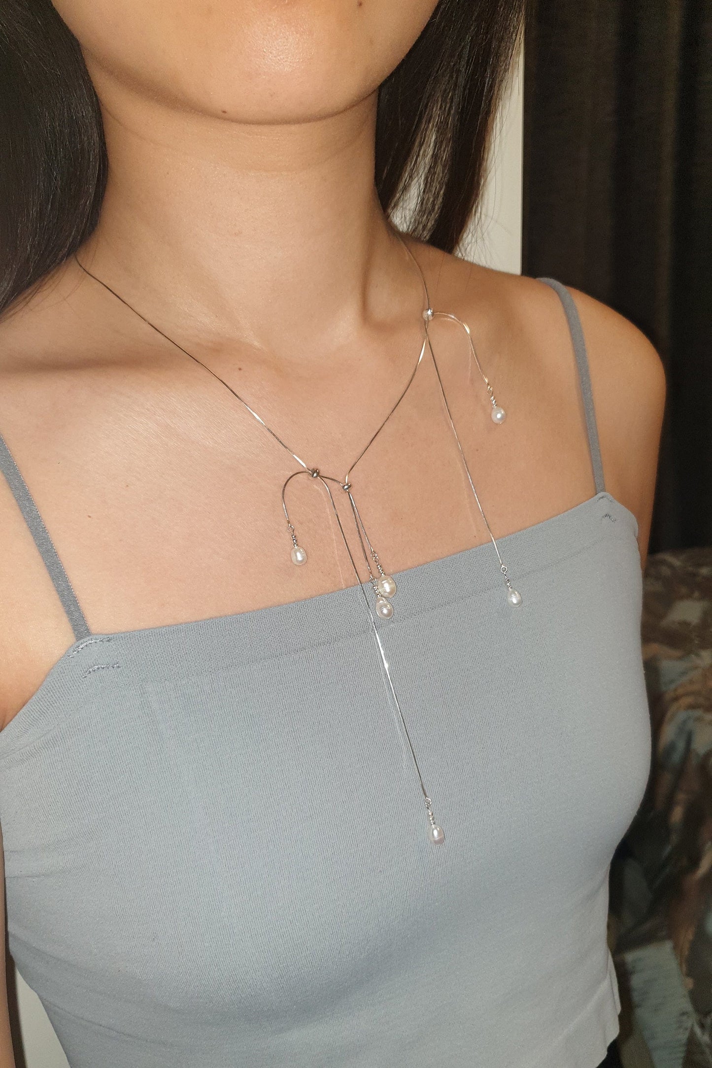 Pearl tassel necklace 05-Jaekim-APOC STORE