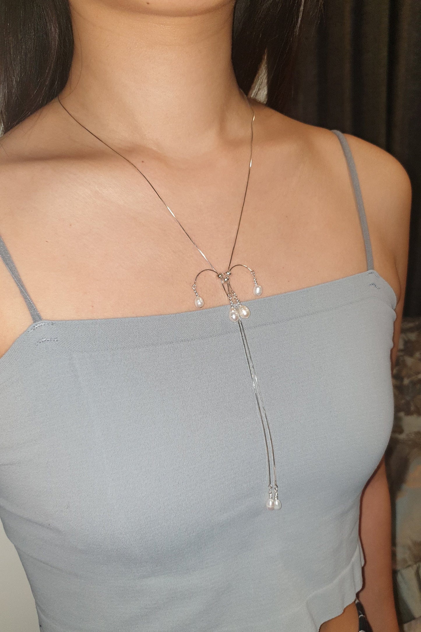 Pearl tassel necklace 05-Jaekim-APOC STORE