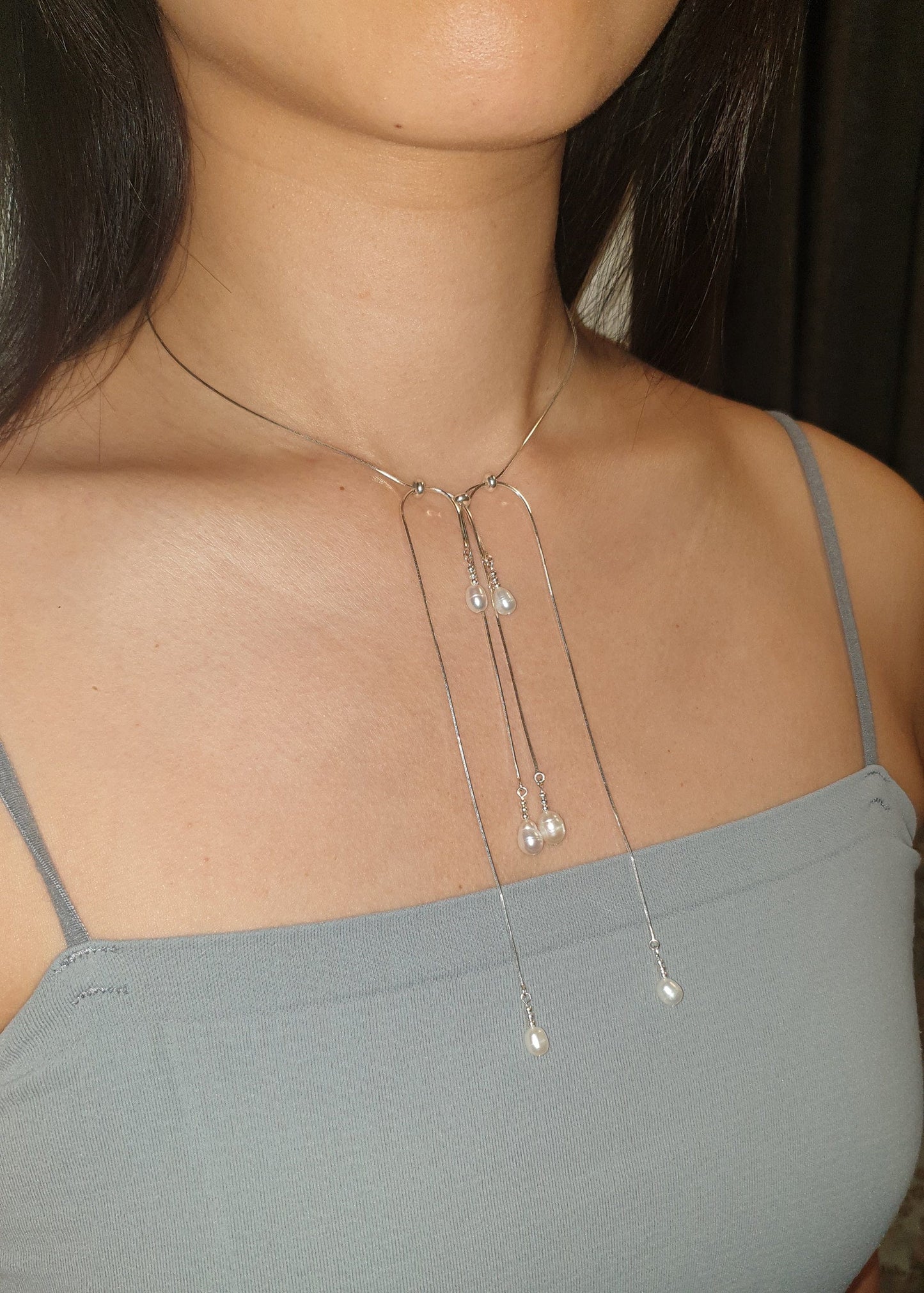 Pearl tassel necklace 05-Jaekim-APOC STORE