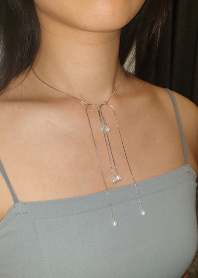 Pearl tassel necklace 05-Jaekim-APOC STORE