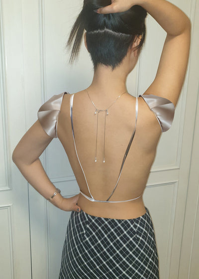 Pearl tassel necklace 05-Jaekim-APOC STORE