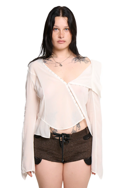 Georgette Sailor Shirt - White