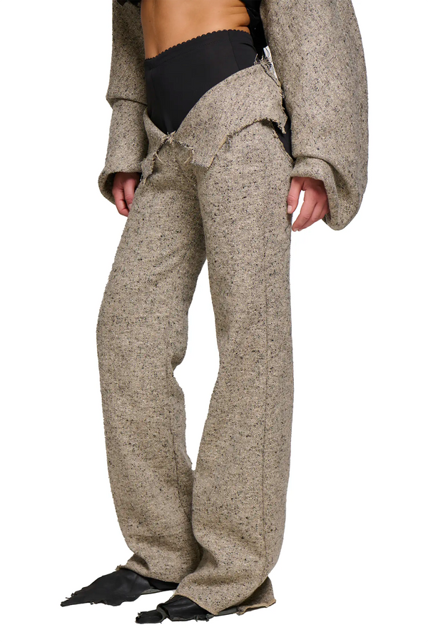 Phoebe Tweed Suit Pant - Beige-Karlaidlaw-APOC STORE