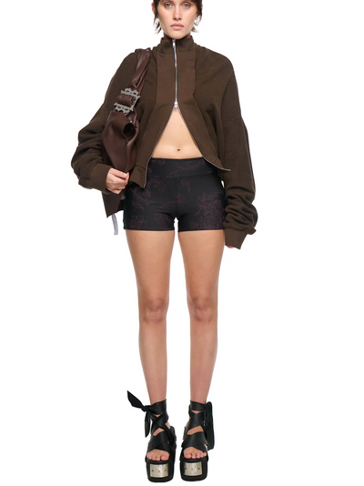 Floral Bike Short - Black/Purple-Karlaidlaw-APOC STORE