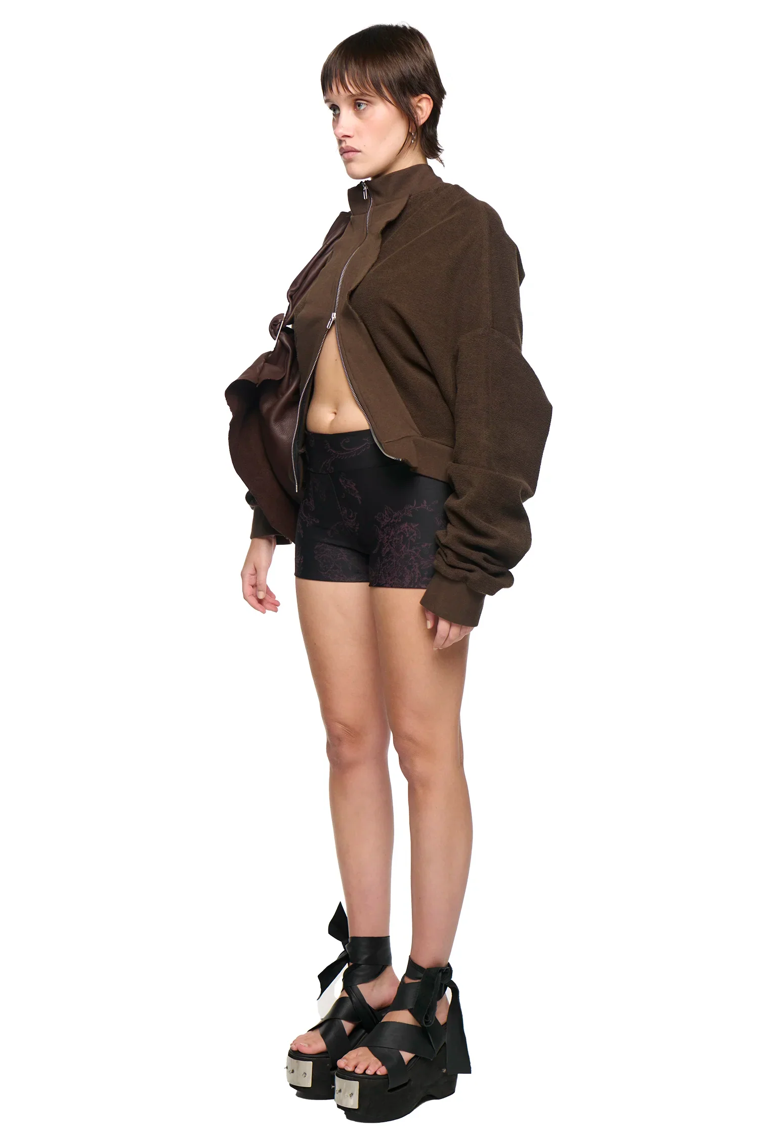 Floral Bike Short - Black/Purple-Karlaidlaw-APOC STORE