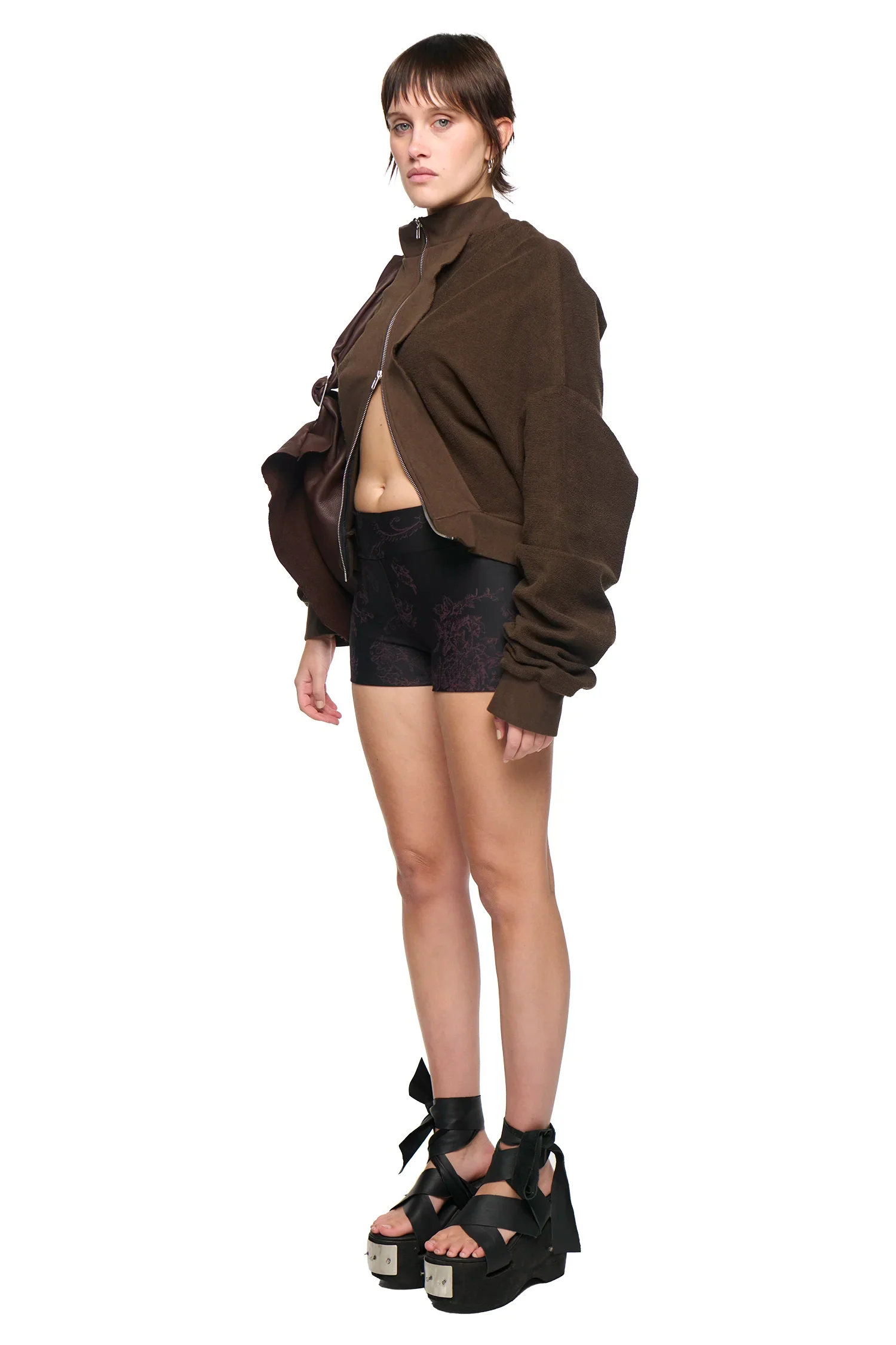 Floral Bike Short - Black/Purple-Karlaidlaw-APOC STORE