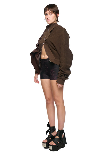 Floral Bike Short - Black/Purple-Karlaidlaw-APOC STORE