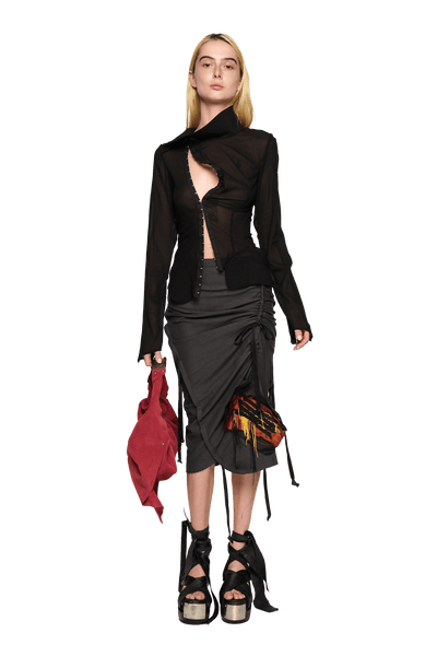 Georgette Sailor Shirt - Black