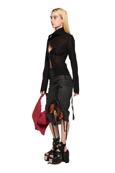 Georgette Sailor Shirt - Black