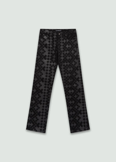 Grid Trousers - Black-Onrushw23fh-APOC STORE