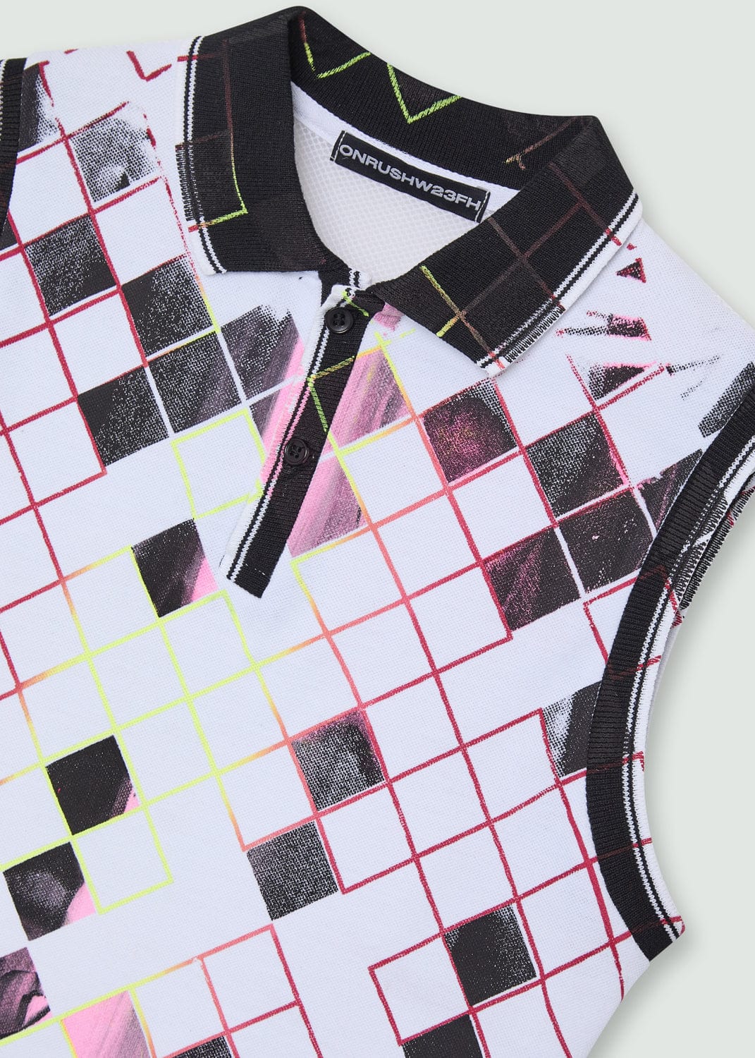 Grid Polo Tank Top-Onrushw23fh-APOC STORE