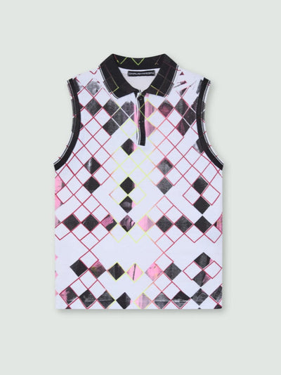 Grid Polo Tank Top-Onrushw23fh-APOC STORE