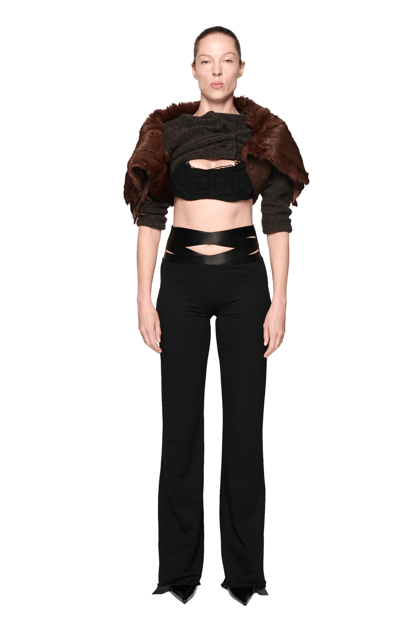 Shrunken Wool Cardigan - Brown