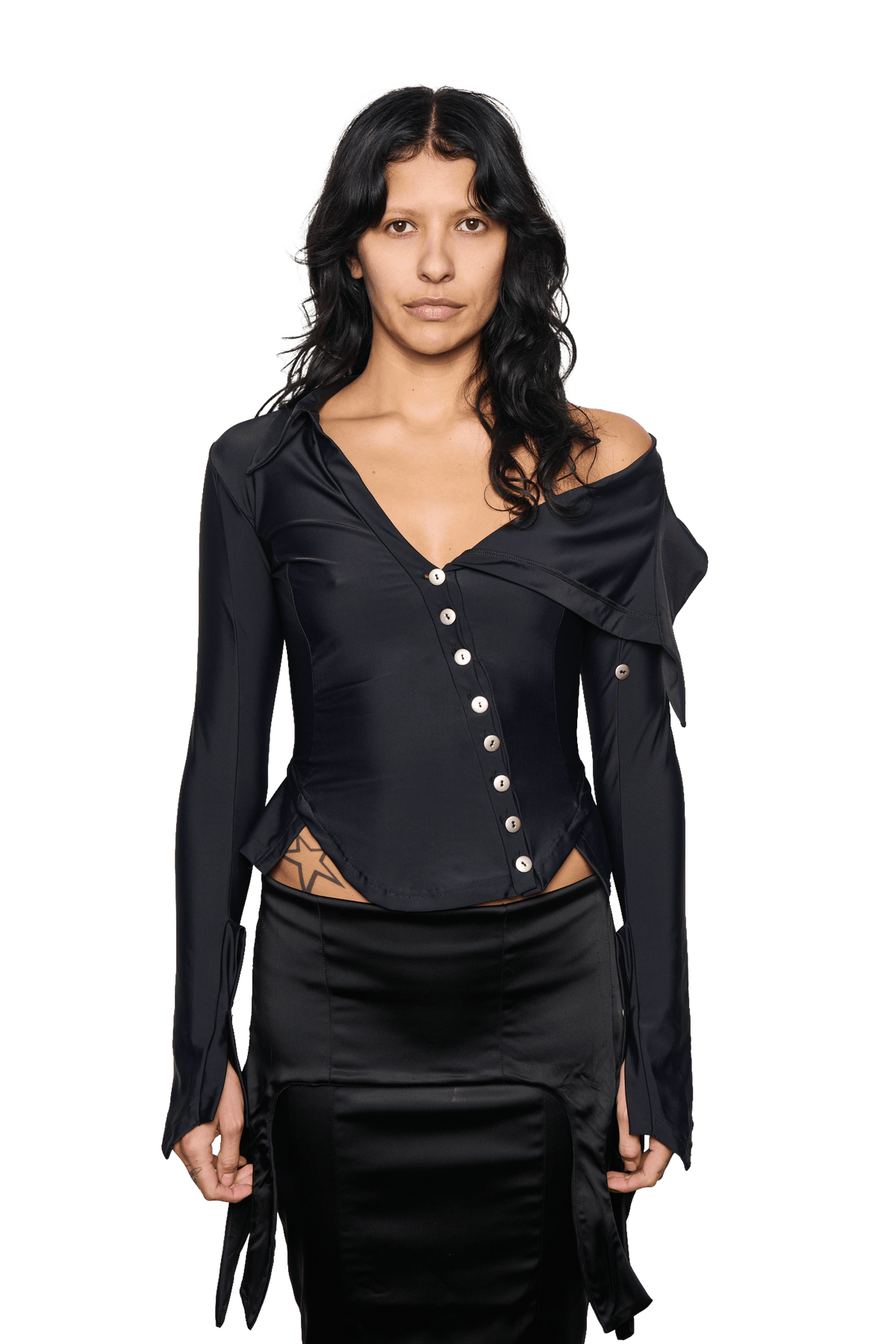 Lycra Sailor Shirt - Black
