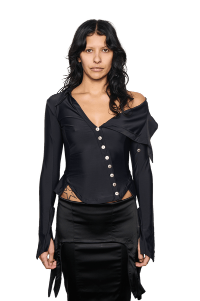 Lycra Sailor Shirt - Black