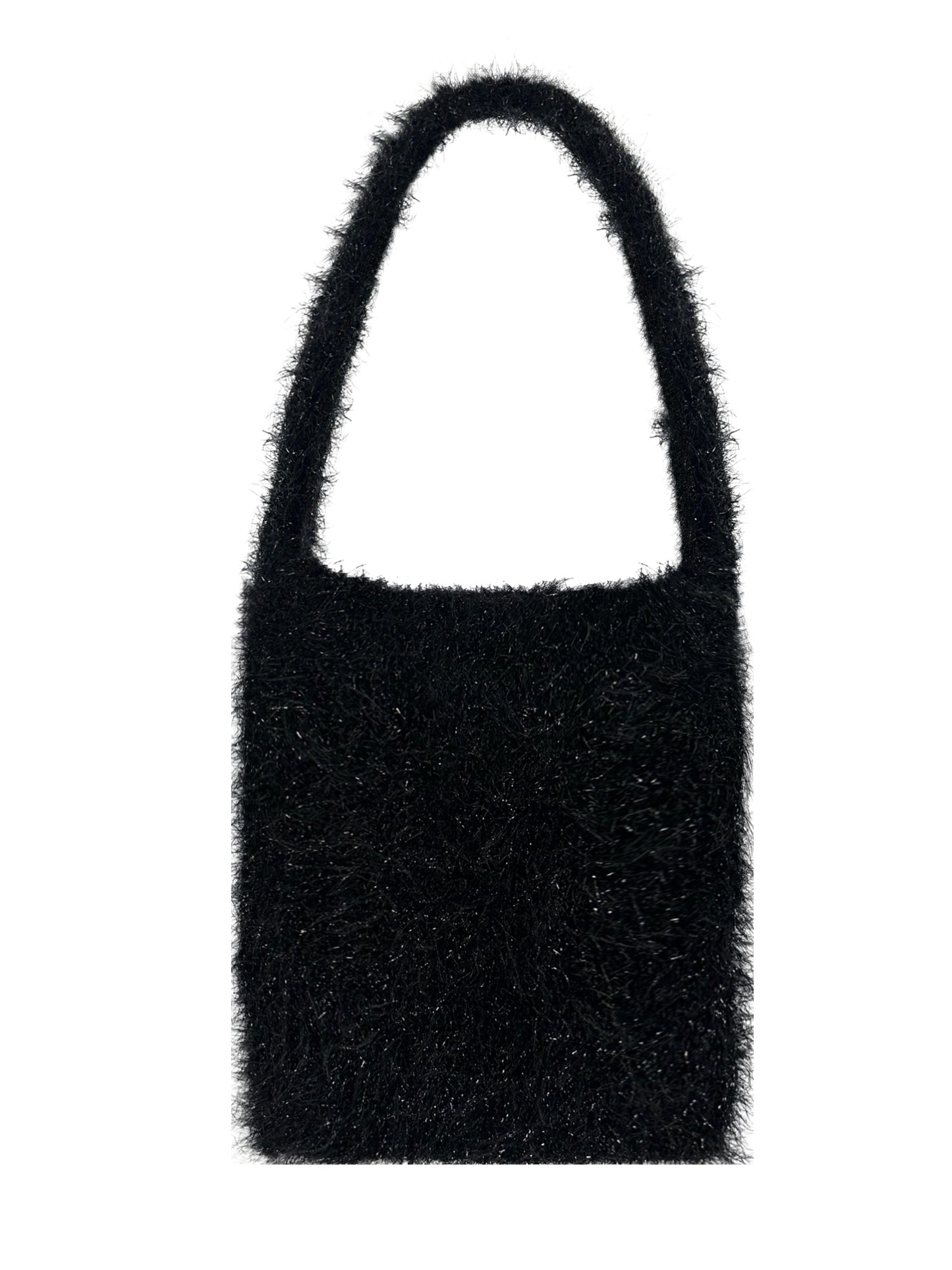 Fluffly knitted tote bag - Red-Raquel de Carvalho-APOC STORE
