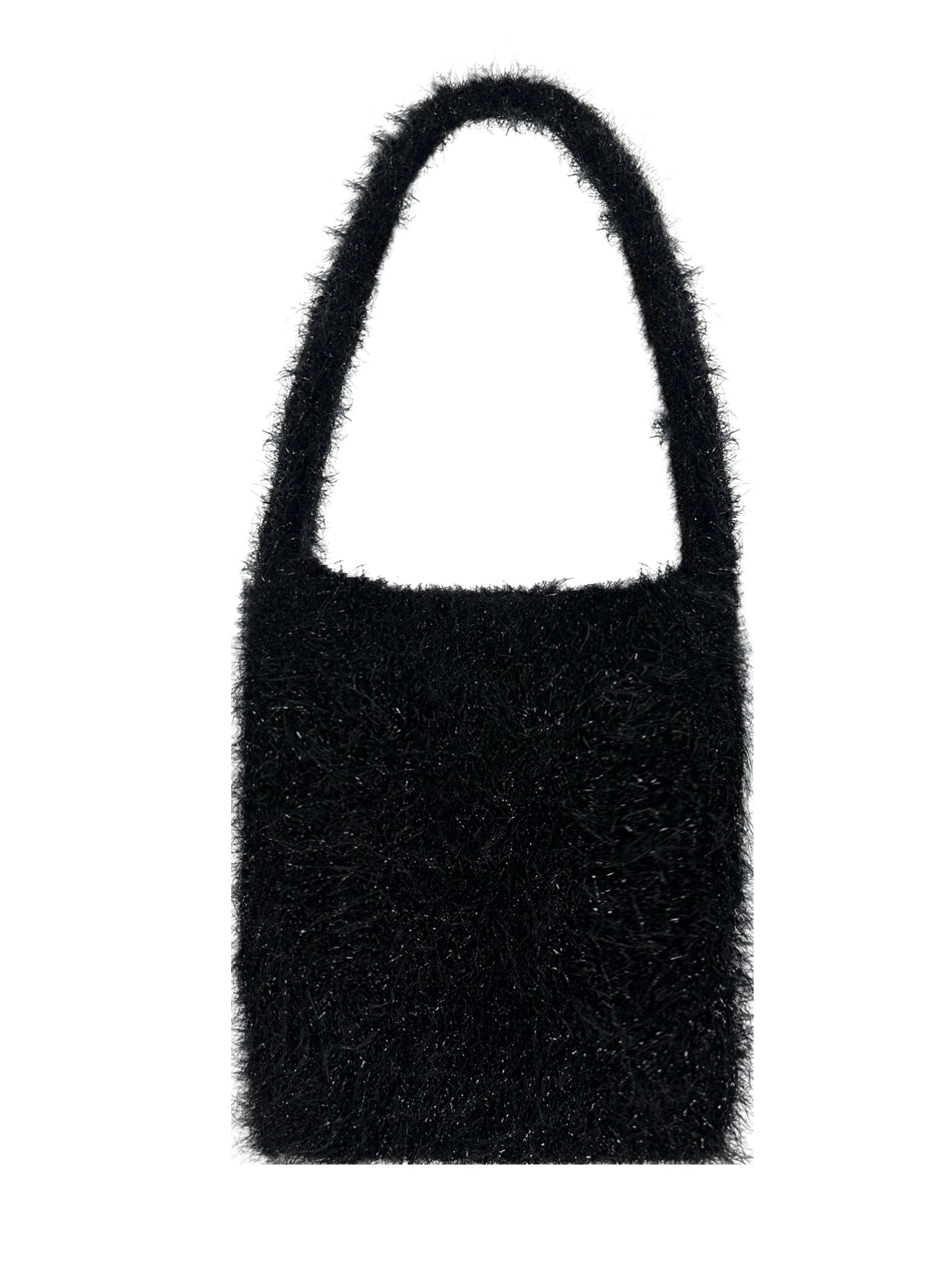 Fluffly knitted tote bag - Red-Raquel de Carvalho-APOC STORE