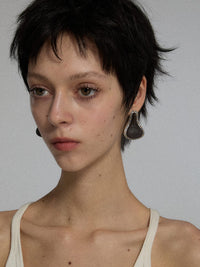 Vintage Sheepskin Motorcycle Seat Earrings-TRINITE Studio-APOC STORE