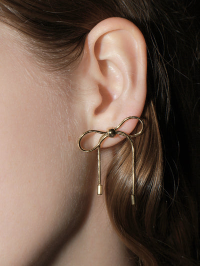 Bow Earrings Gold-Marland Backus-APOC STORE