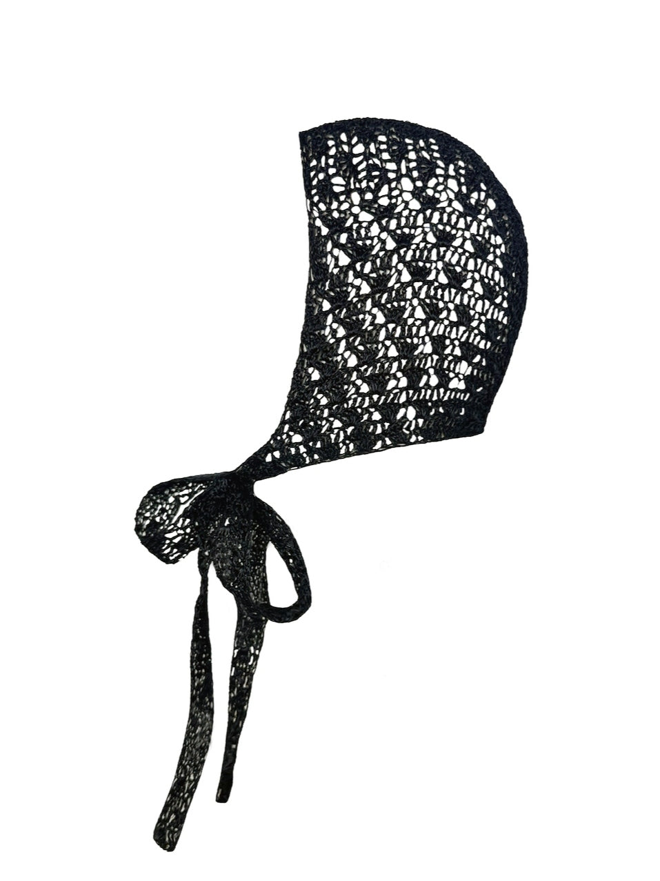 Crochet lace metallic bonnet - Black-Raquel de Carvalho-APOC STORE