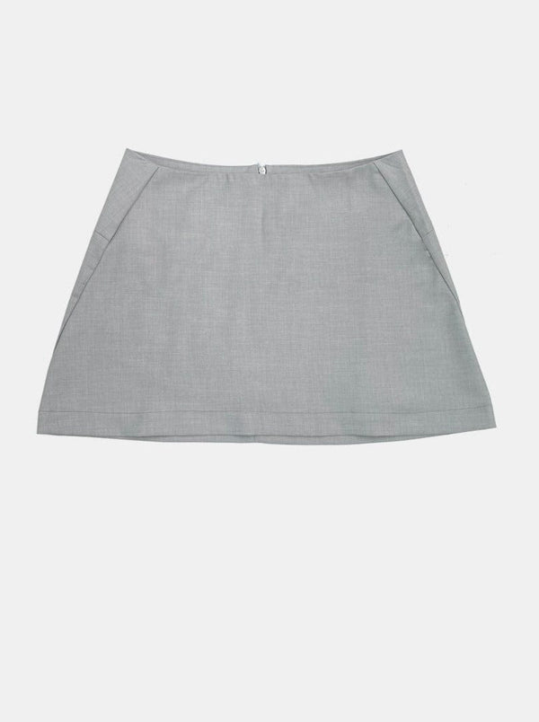 HORIZON DART MINI SKIRT LIGHT GREY-Lalameemee-APOC STORE
