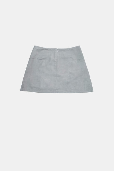 HORIZON DART MINI SKIRT LIGHT GREY-Lalameemee-APOC STORE