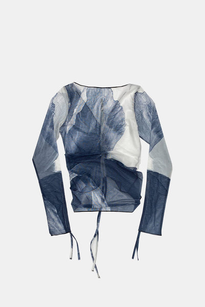 SHEER MESH BLOUSE INDIGO-Lalameemee-APOC STORE