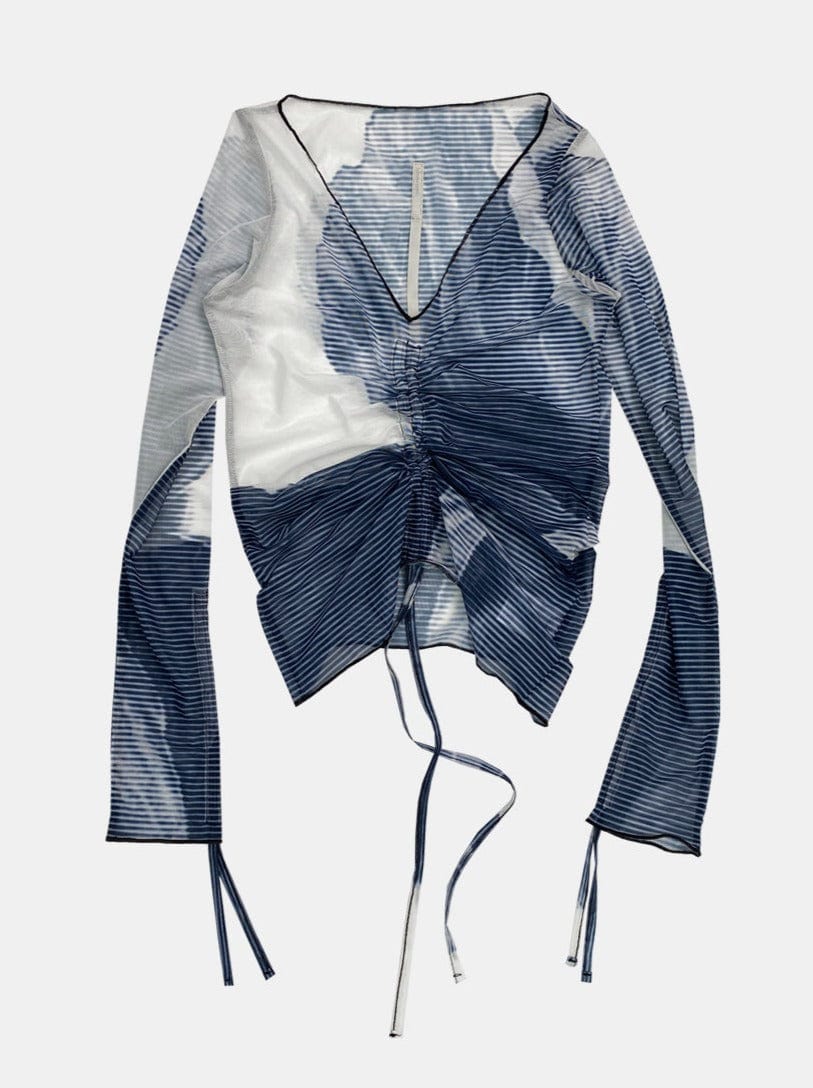 SHEER MESH BLOUSE INDIGO-Lalameemee-APOC STORE