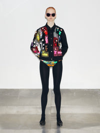 knitted dolls jeans jacket-Lou de Bètoly-APOC STORE