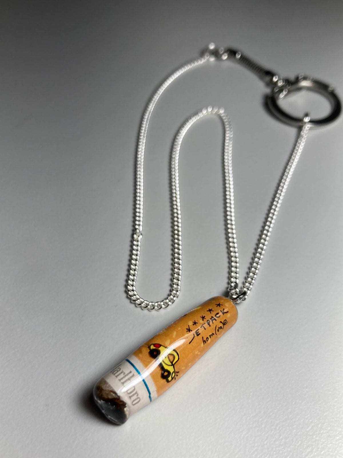 Painted Cigarette Butt Necklace (Orange)-Jetpack Hom(m)e-APOC STORE