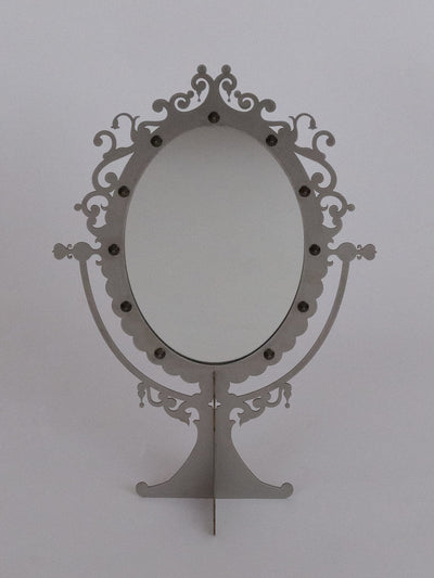 STUDDED VANITY MIRROR - METAL BLACK-100100-APOC STORE