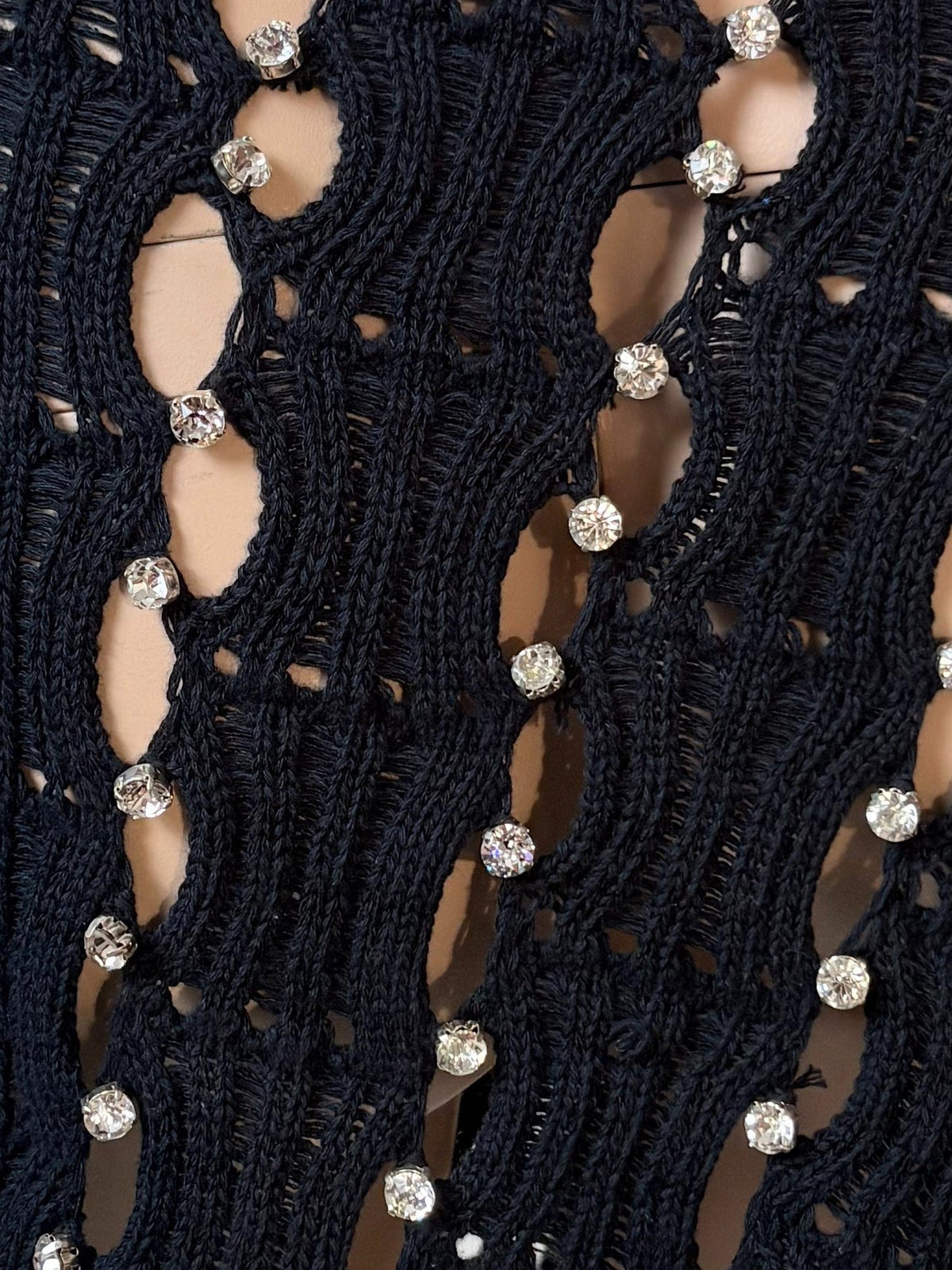Black Ladder Knit Skirt - Size S-Sania Parvez-APOC STORE