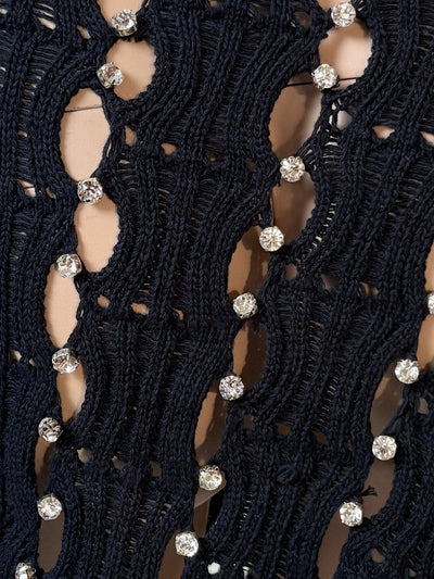 Black Ladder Knit Skirt - Size S-Sania Parvez-APOC STORE
