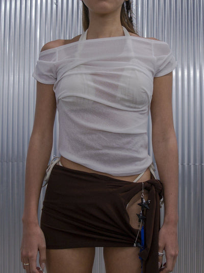 draping off-shoulder top white-Lalameemee-APOC STORE