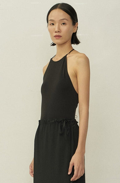 Black Skinny Long-Sleeve Mandarin Collar Maxi Dress – APOC STORE Black Skinny Long-Sleeve Mandarin Collar Maxi Dress – APOC STORE
