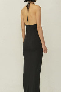 Black Skinny Apron Maxi Dress-arc us arkus-APOC STORE