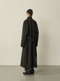Black Cotton High-neck Coat-arc us arkus-APOC STORE