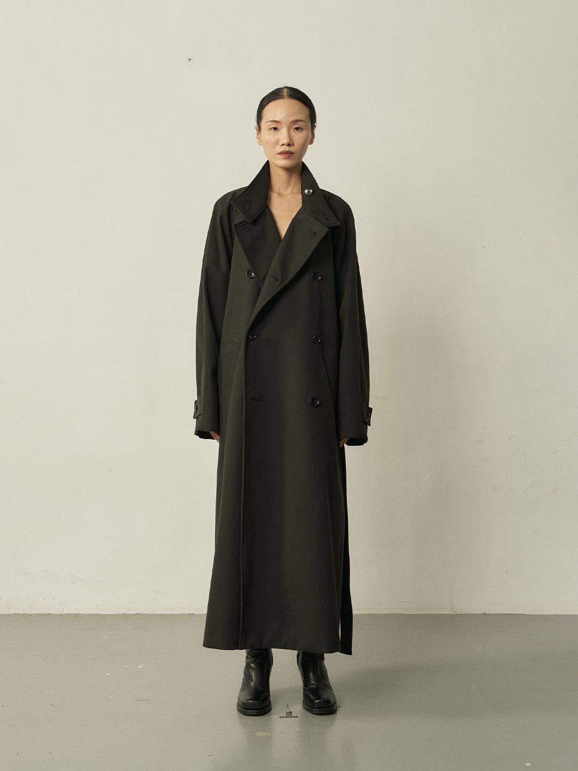 Black Cotton High-neck Coat-arc us arkus-APOC STORE