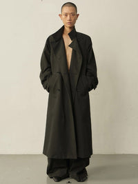 Black Cotton High-neck Coat-arc us arkus-APOC STORE