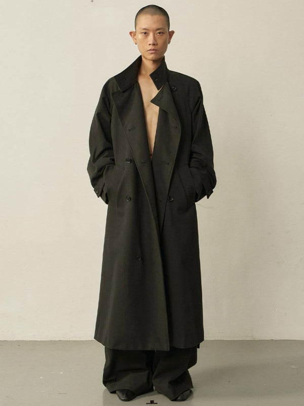 Black Cotton High-neck Coat-arc us arkus-APOC STORE