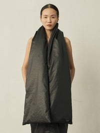 Black Leather-like Padded Scarf-arc us arkus-APOC STORE